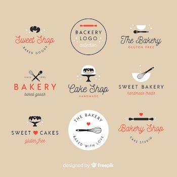 Flat bakery logos