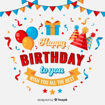Flat birthday background