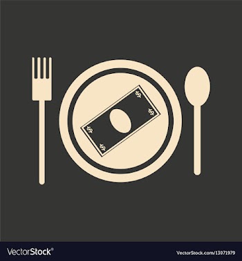 Flat black and white banknotes in plate vector image