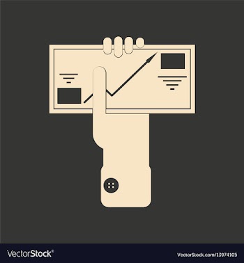 Flat black and white business envelope in hand vector image