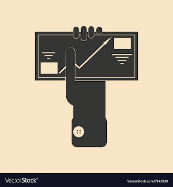 Flat black and white business envelope in hand vector image