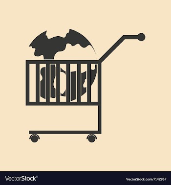 Flat black and white Earth in the cart vector image