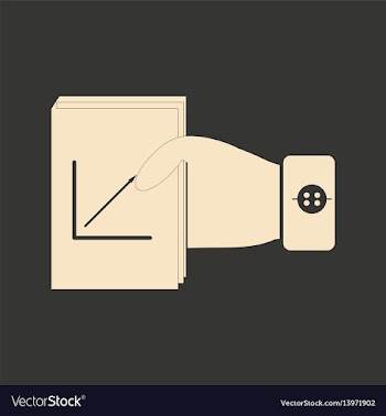 Flat black and white folder with documents in hand vector image