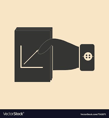 Flat black and white folder with documents in hand vector image