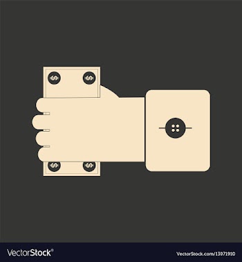 Flat black and white money in hand vector image