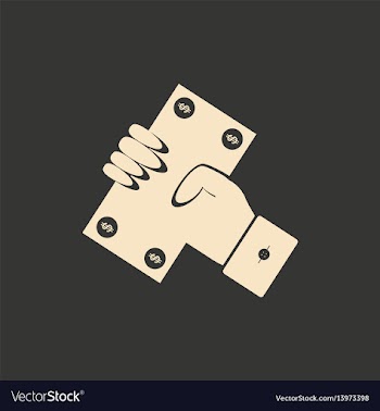 Flat black and white money in hand vector image