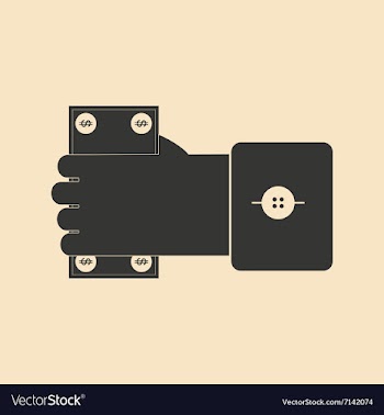 Flat black and white Money in hand vector image