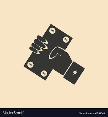 Flat black and white Money in hand vector image