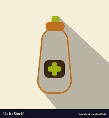 Flat bottle with medical pills icon health care vector image