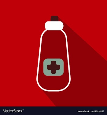 Flat bottle with medical pills icon health care vector image