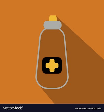 Flat bottle with medical pills icon health care vector image