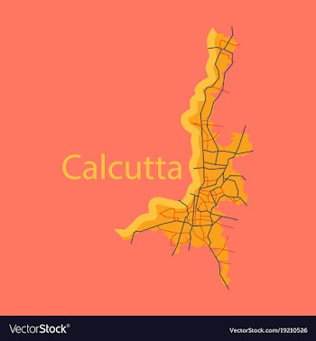 Flat calcutta map city with borders of the vector image