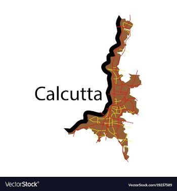 Flat calcutta map city with borders of the vector image