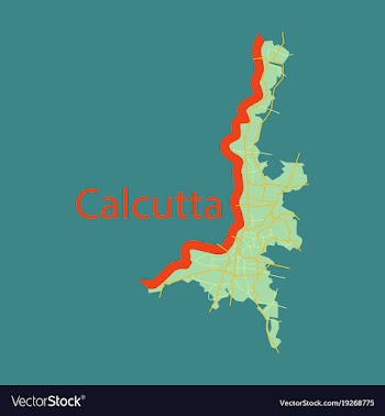 Flat calcutta map city with borders of the vector image