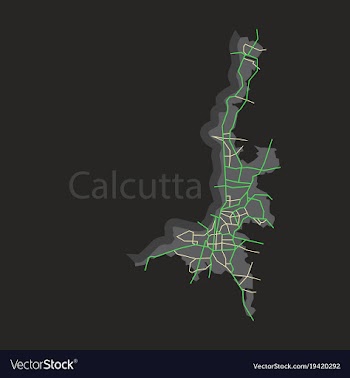 Flat calcutta map city with borders of the vector image