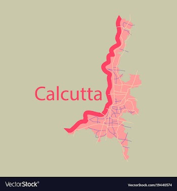Flat calcutta map city with borders of the vector image