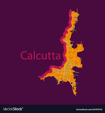 Flat calcutta map city with borders of the vector image