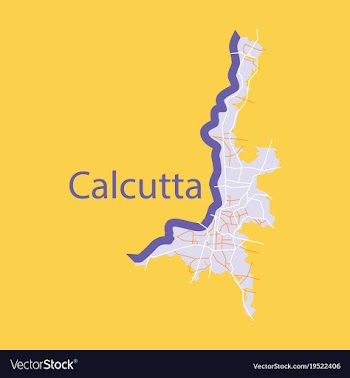 Flat calcutta map city with borders of the vector image