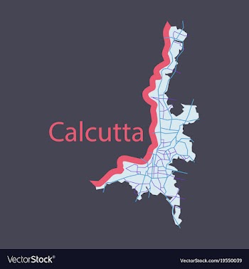 Flat calcutta map city with borders of the vector image