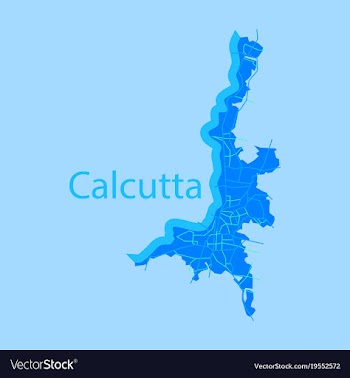 Flat calcutta map city with borders of the vector image