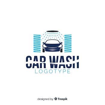 Flat car wash logo background Free Vector