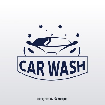 Flat car wash logo background Free Vector