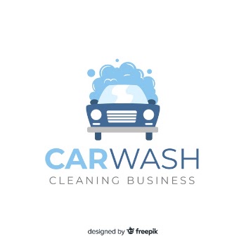 Flat car wash logo background Free Vector