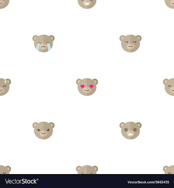 					Flat cartoon bear heads with different vector image														