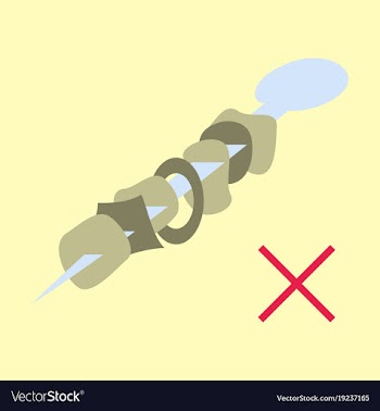 Flat cartoon of meat sauce grill and other vector image