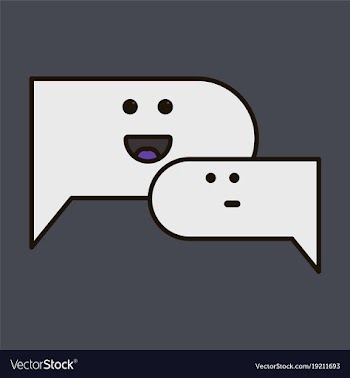 Flat chat icon with dialog clouds vector image