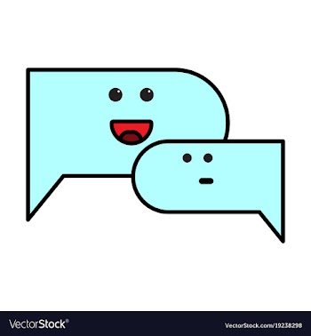 Flat chat icon with dialog clouds vector image