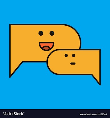 Flat chat icon with dialog clouds vector image