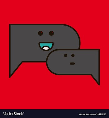Flat chat icon with dialog clouds vector image