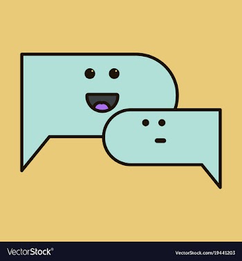 Flat chat icon with dialog clouds vector image