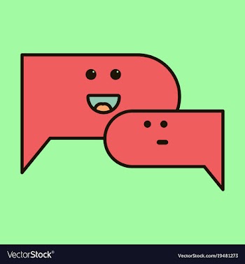 Flat chat icon with dialog clouds vector image