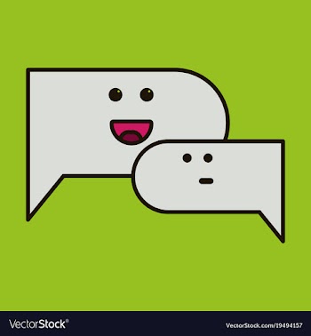 Flat chat icon with dialog clouds vector image