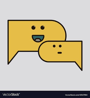 Flat chat icon with dialog clouds vector image