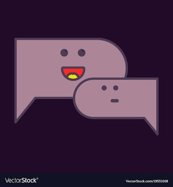 Flat chat icon with dialog clouds vector image