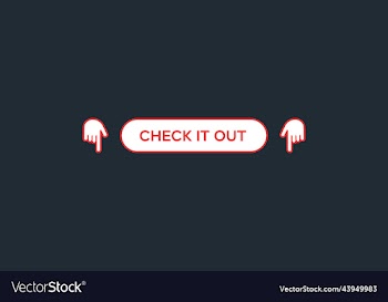 flat check it out button with hand dawn