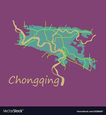Flat chongqing city map simple flat concept for vector image