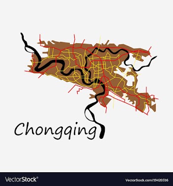 Flat chongqing city map simple flat concept for vector image