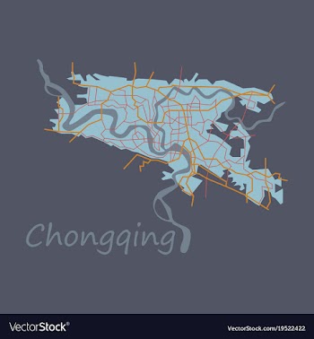 Flat chongqing city map simple flat concept for vector image
