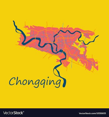 Flat chongqing city map simple flat concept for vector image