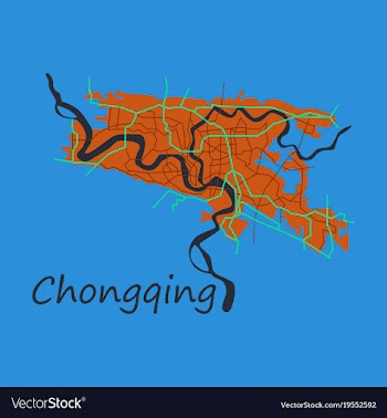 Flat chongqing city map simple flat concept for vector image