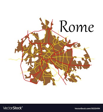 Flat city map of rome with well organized vector image