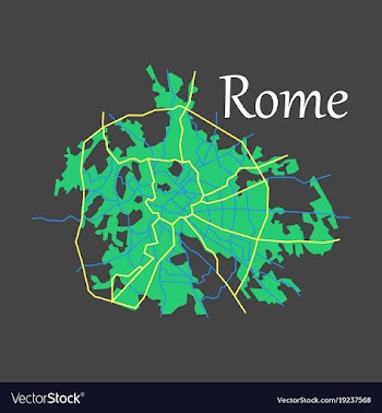 Flat city map of rome with well organized vector image