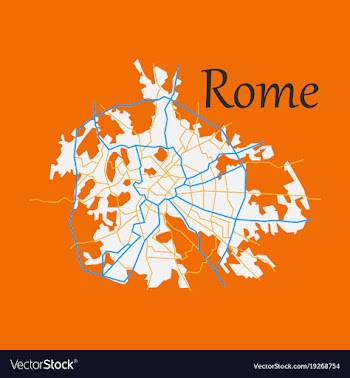 Flat city map of rome with well organized vector image