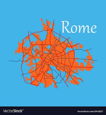 Flat city map of rome with well organized vector image