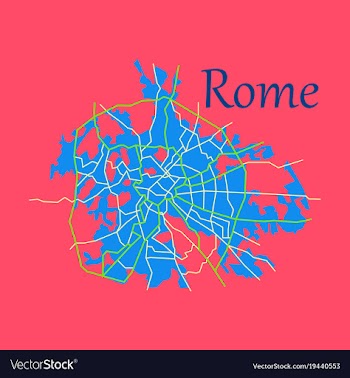 Flat city map of rome with well organized vector image