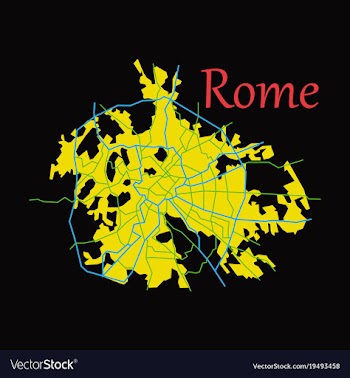 Flat city map of rome with well organized vector image